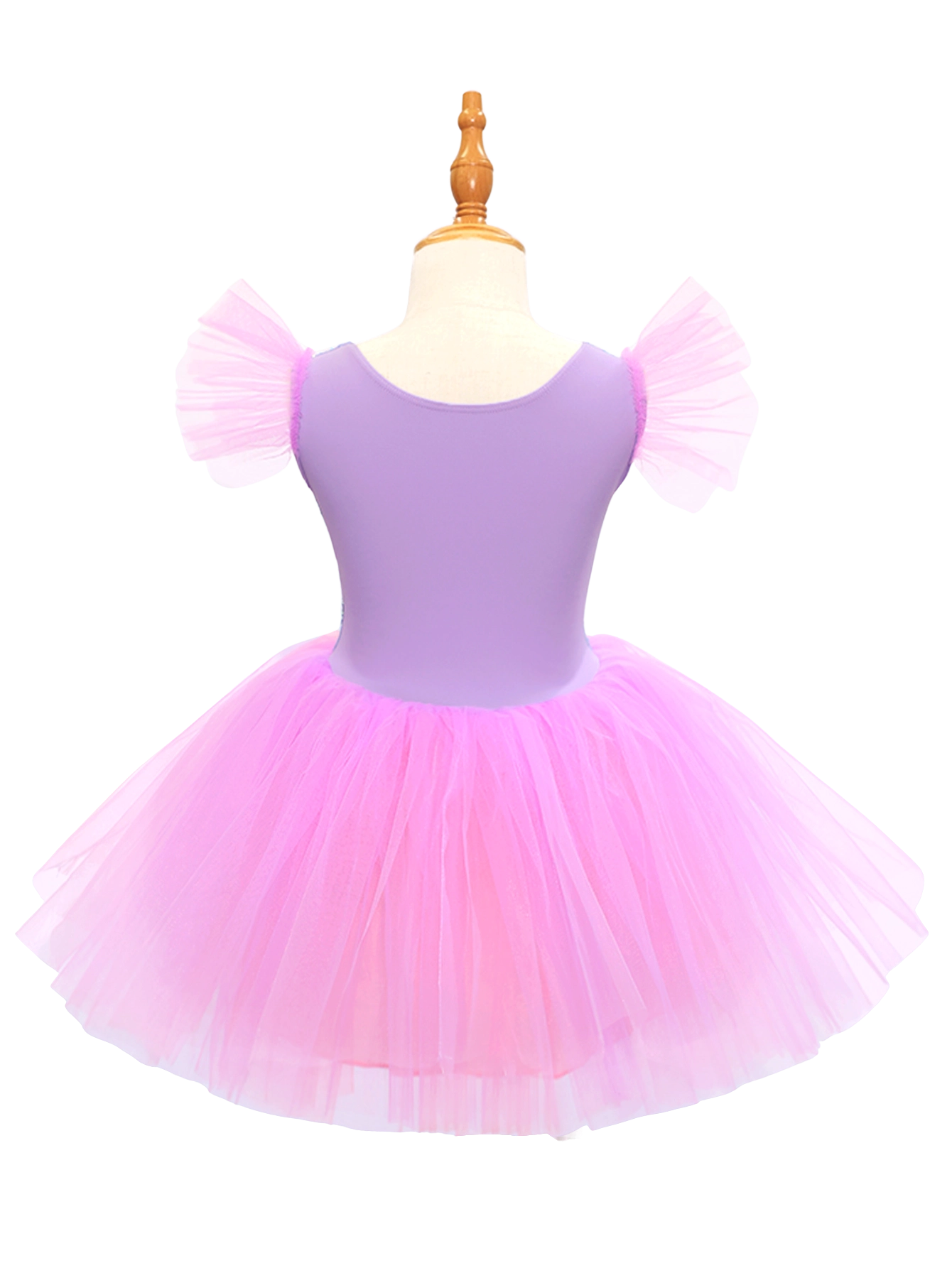 Girls Pink Purple Tulle Tutu Dress, Kids Casual Princess Dress-ALP0107