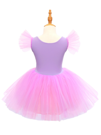 Girls Pink Purple Tulle Tutu Dress, Kids Casual Princess Dress-ALP0107