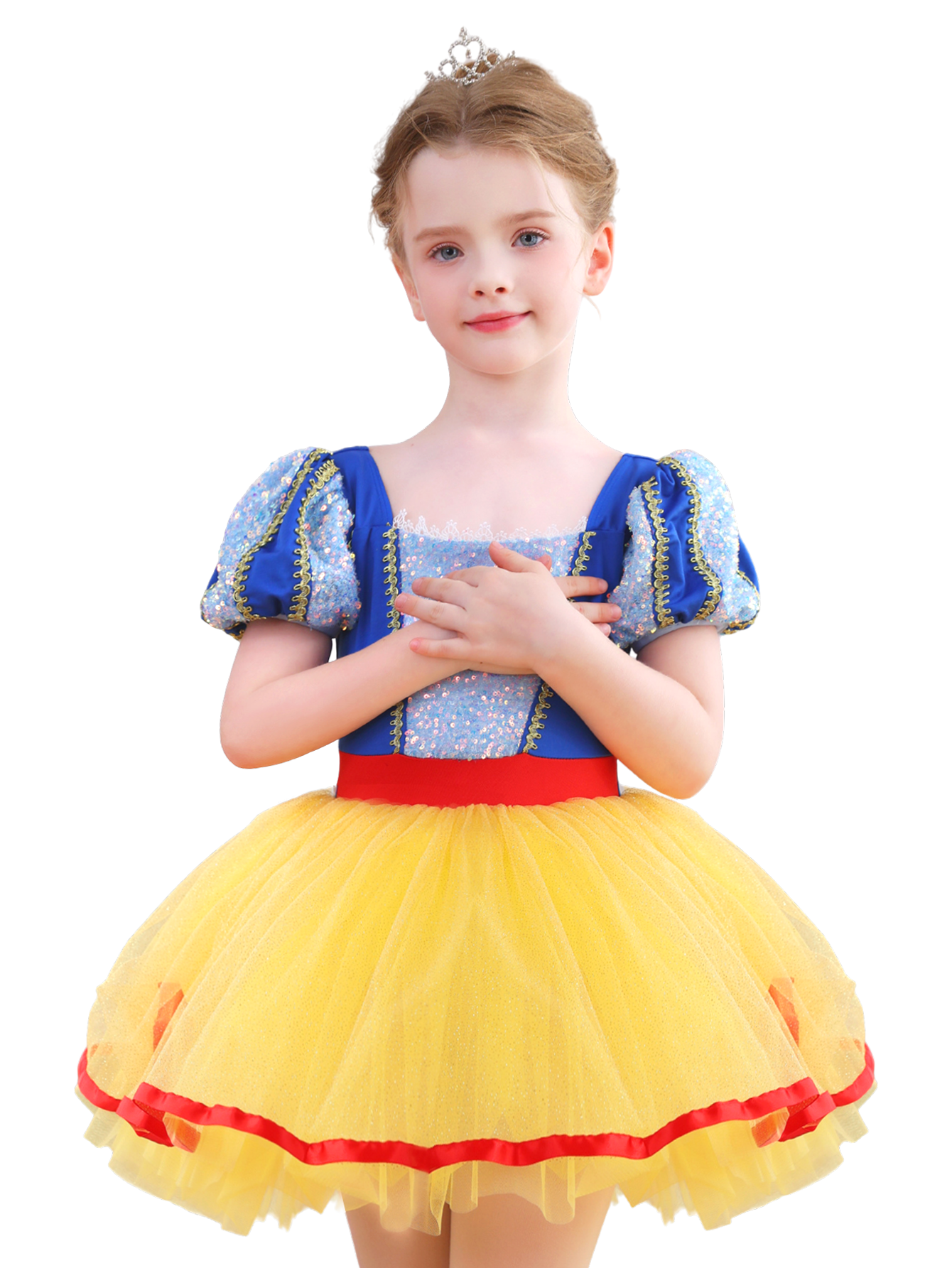 Girls Red Blue Yellow Princess Ballet Tutu Dress, Sparkly Dance Costume-ALP058