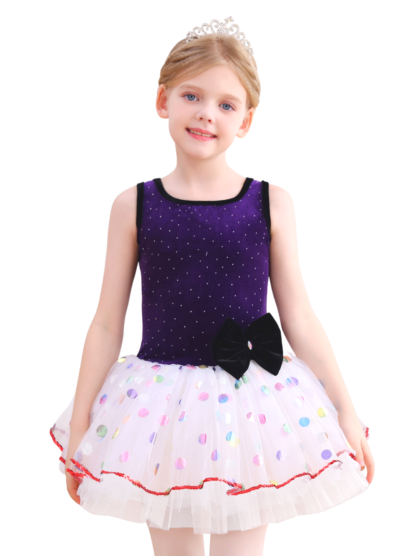 Kids Ballet Tutu Dress, Sparkle Velvet Dance Costume for Girls-ALP091