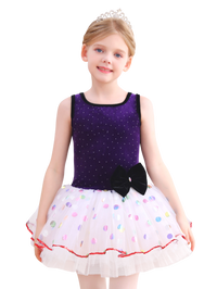Kids Ballet Tutu Dress, Sparkle Velvet Dance Costume for Girls-ALP091