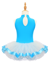 Kids Jazz Dance Leotard - Tutu Romper with Sequin Heart & Bow-JSP003