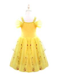 Girls Yellow Rose Princess Dress, Kids Fairytale Ball Gown Costume-ALP0110