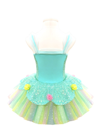 Girls Green Floral Ballet Leotard Princess Tutu-ALP0119
