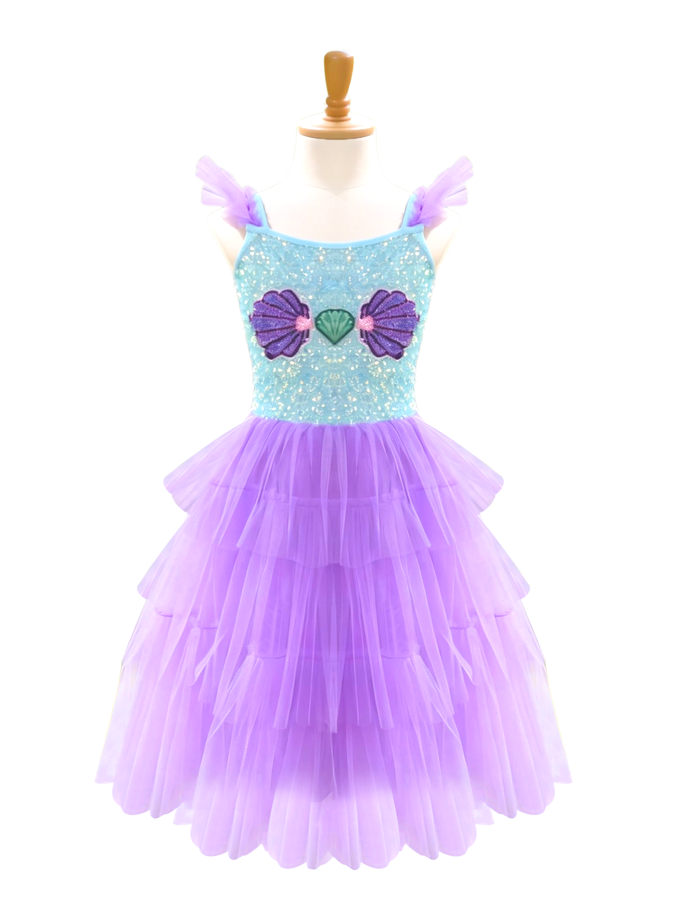 Girls Blue Purple Mermaid Tutu Dress, Layered Tulle Princess Costume-ALP0103