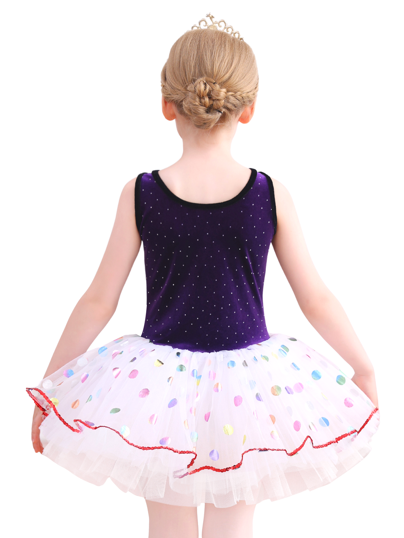 Kids Ballet Tutu Dress, Sparkle Velvet Dance Costume for Girls-ALP091