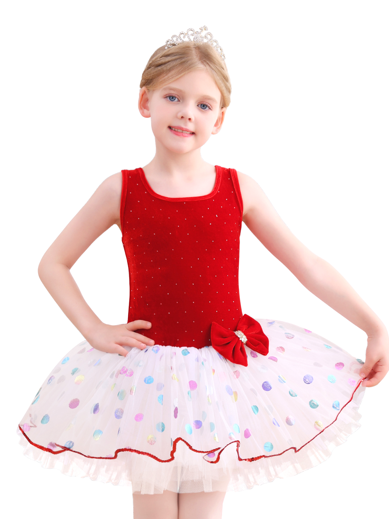 Kids Ballet Tutu Dress, Sparkle Velvet Dance Costume for Girls-ALP091