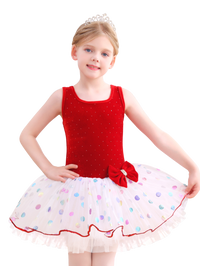 Kids Ballet Tutu Dress, Sparkle Velvet Dance Costume for Girls-ALP091