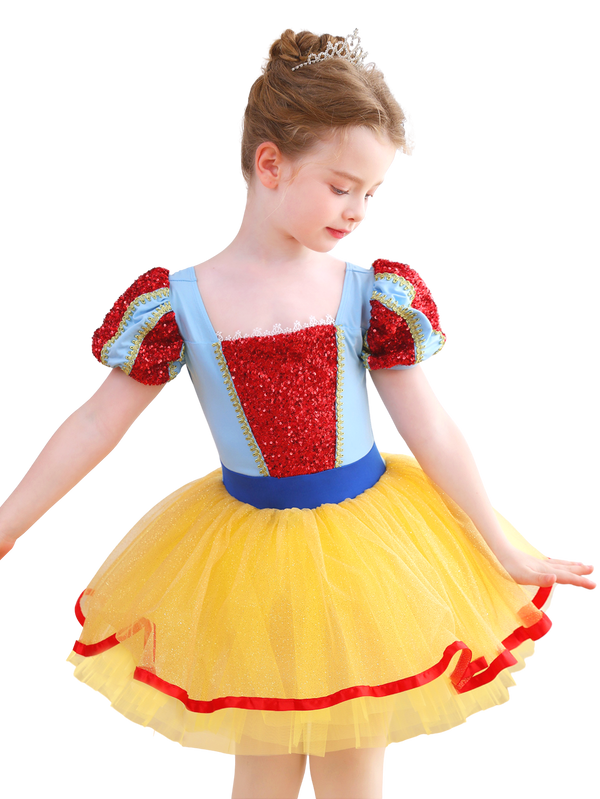 Girls Red Blue Yellow Princess Ballet Tutu Dress, Sparkly Dance Costume-ALP058