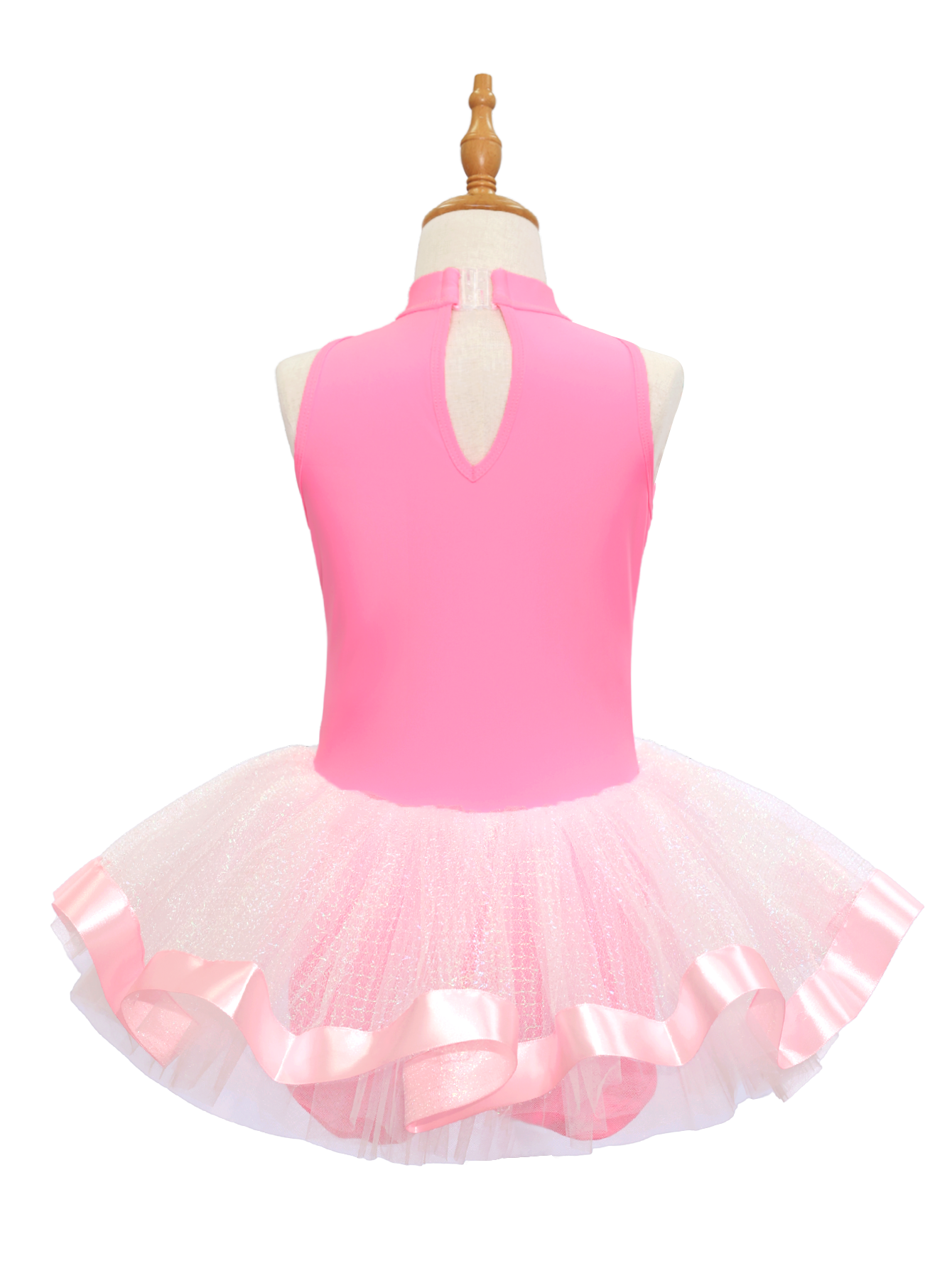 Kids Jazz Dance Leotard - Tutu Romper with Sequin Heart & Bow-JSP003