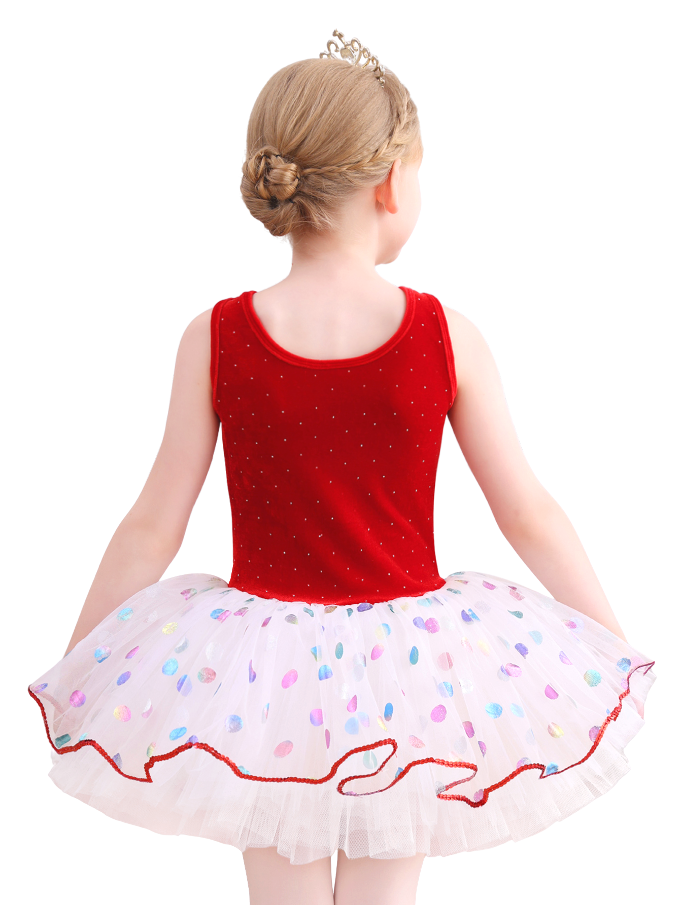 Kids Ballet Tutu Dress, Sparkle Velvet Dance Costume for Girls-ALP091