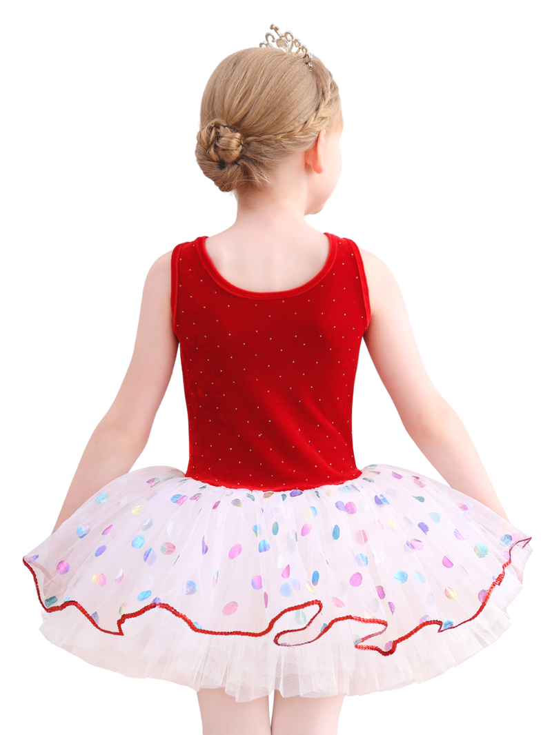Kids Ballet Tutu Dress, Sparkle Velvet Dance Costume for Girls-ALP091