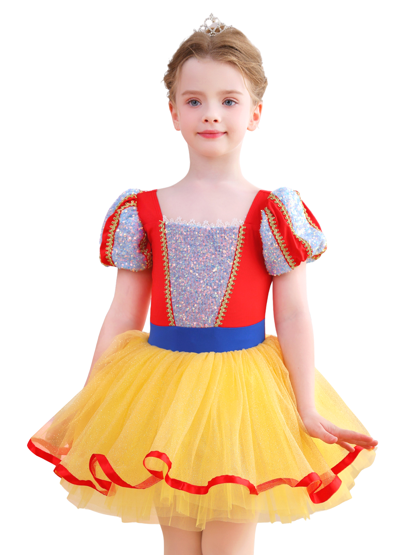 Girls Red Blue Yellow Princess Ballet Tutu Dress, Sparkly Dance Costume-ALP058