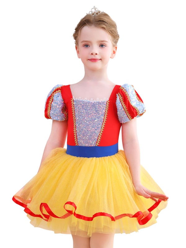 Girls Red Blue Yellow Princess Ballet Tutu Dress, Sparkly Dance Costume-ALP058