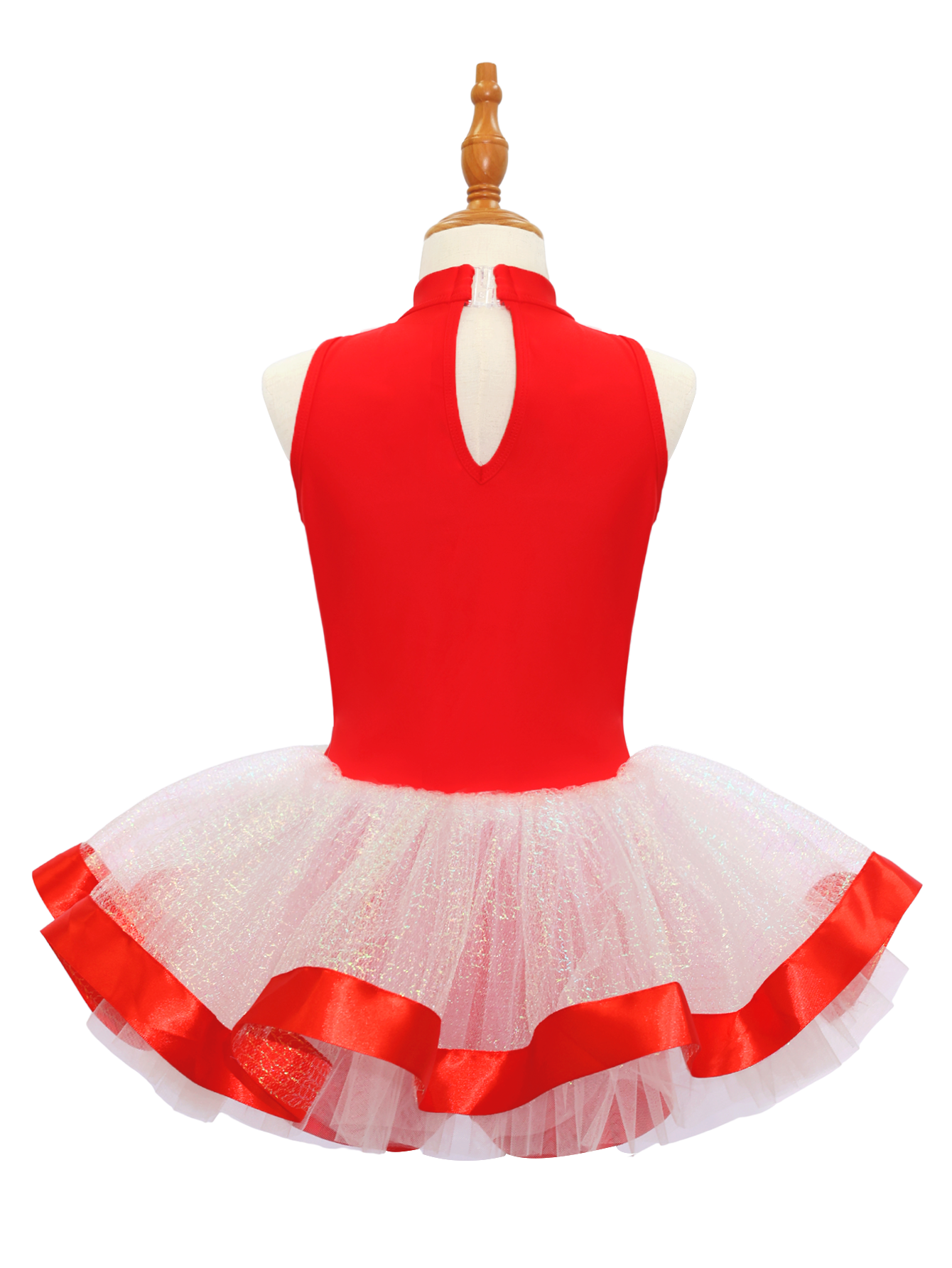 Kids Jazz Dance Leotard - Tutu Romper with Sequin Heart & Bow-JSP003