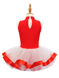 Kids Jazz Dance Leotard - Tutu Romper with Sequin Heart & Bow-JSP003