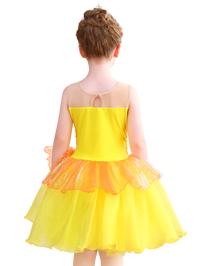 Girls Yellow Sequin Ballet Tutu Dress, Sparkle Performance Costume-ALP076