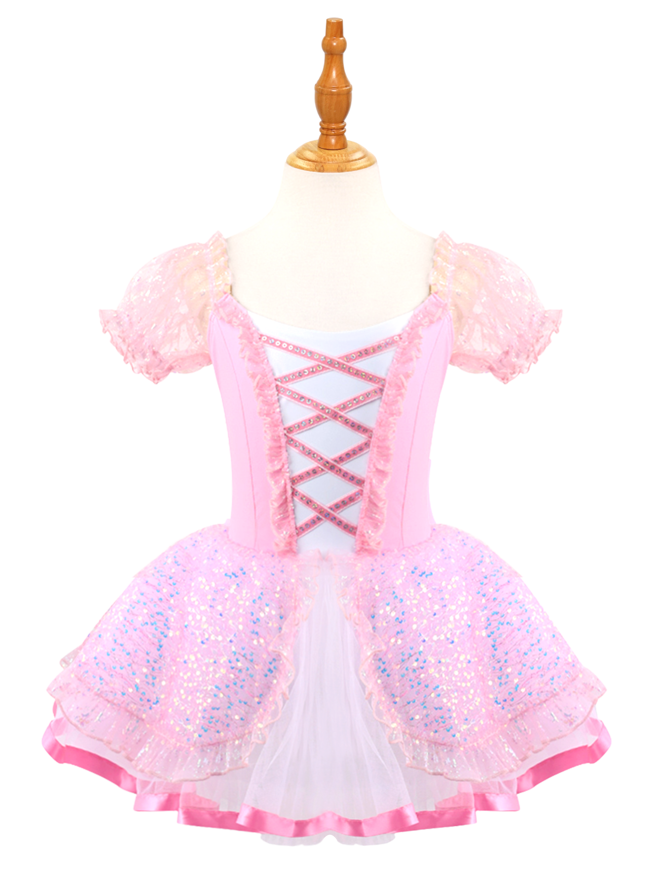 Girls Pink Ballet Leotard Princess Tutu Dress-ALP024