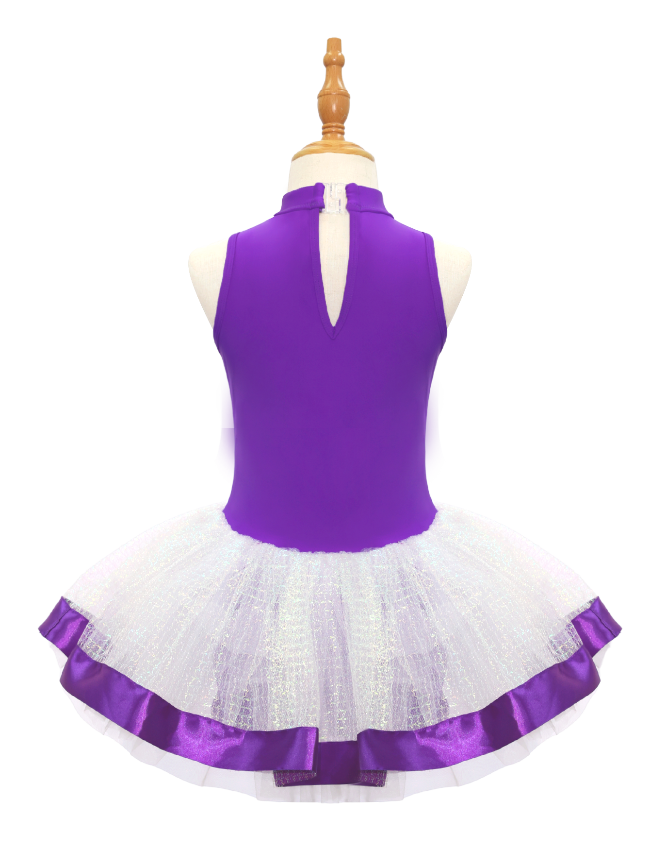 Kids Jazz Dance Leotard - Tutu Romper with Sequin Heart & Bow-JSP003
