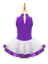 Kids Jazz Dance Leotard - Tutu Romper with Sequin Heart & Bow-JSP003