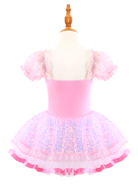 Girls Pink Ballet Leotard Princess Tutu Dress-ALP024