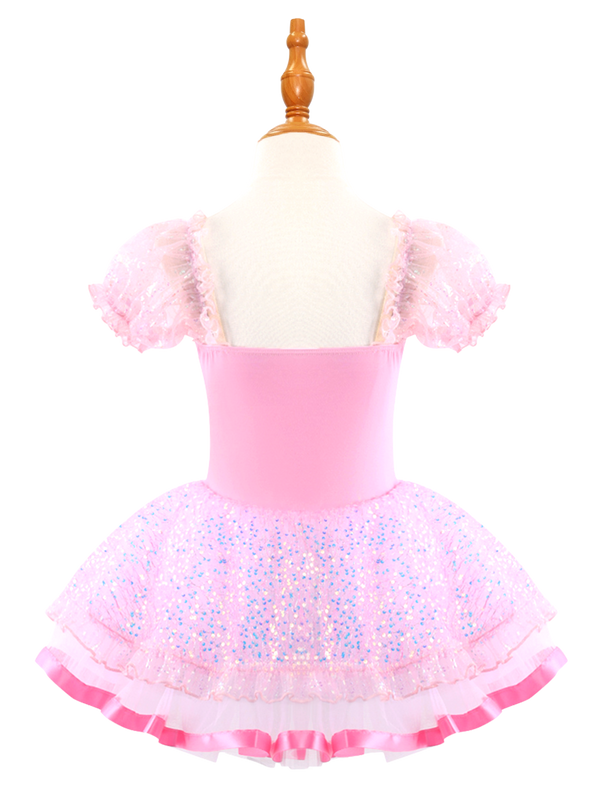 Girls Pink Ballet Leotard Princess Tutu Dress-ALP024