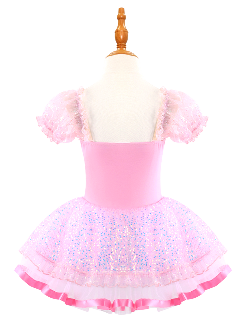 Girls Pink Ballet Leotard Princess Tutu Dress-ALP024
