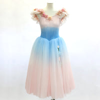 Gradient Pink and Blue Long Romantic Ballet TuTu Dress-Size SA | Ready-to-Ship