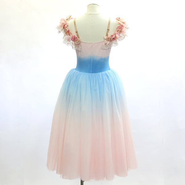 Gradient Pink and Blue Long Romantic Ballet Tutu Dress-Size SA | Ready-to-Ship