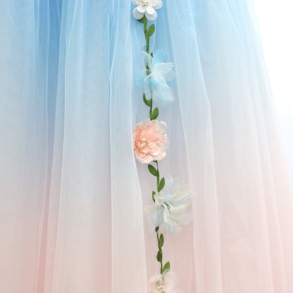 Gradient Pink and Blue Long Romantic Ballet TuTu Dress-Size SA | Ready-to-Ship