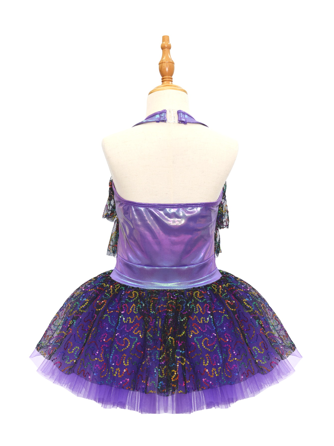 Purple Sequin Kids Jazz Dance Costume JSP020