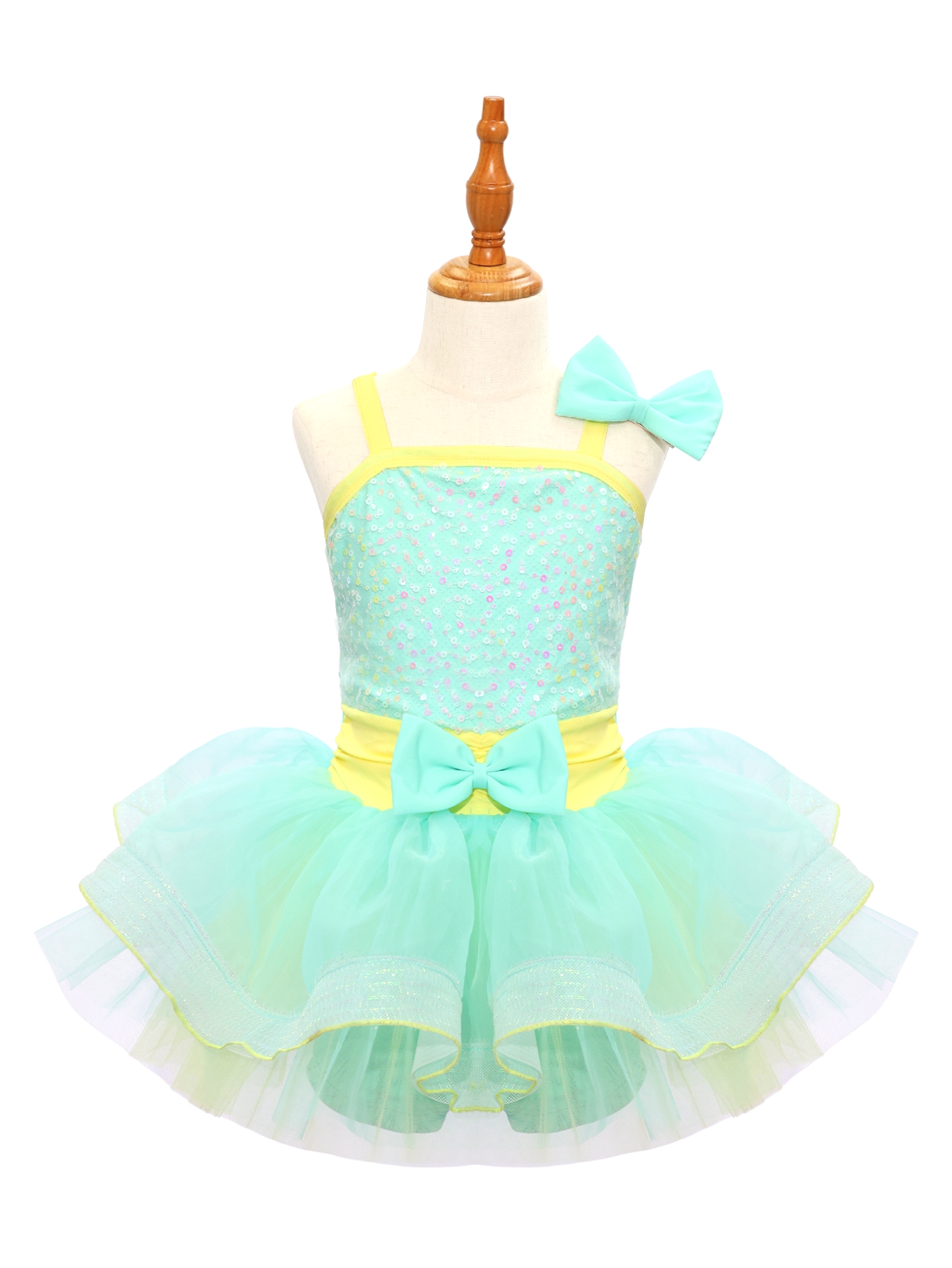 Kids Green  Jazz Dance Skirt JSP016