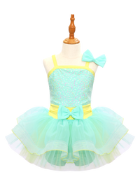 Kids Green  Jazz Dance Skirt JSP016