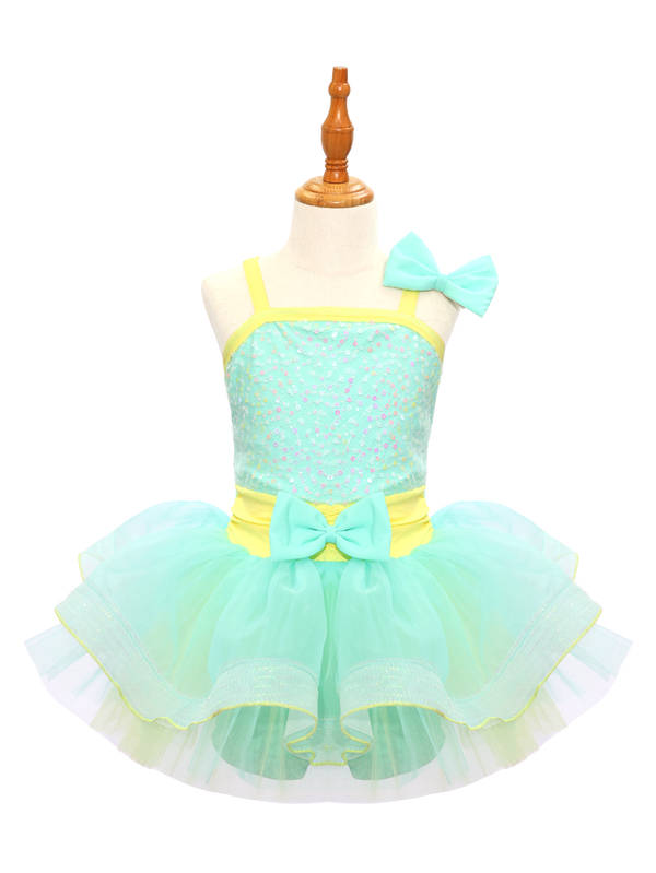 Kids Green  Jazz Dance Skirt JSP016