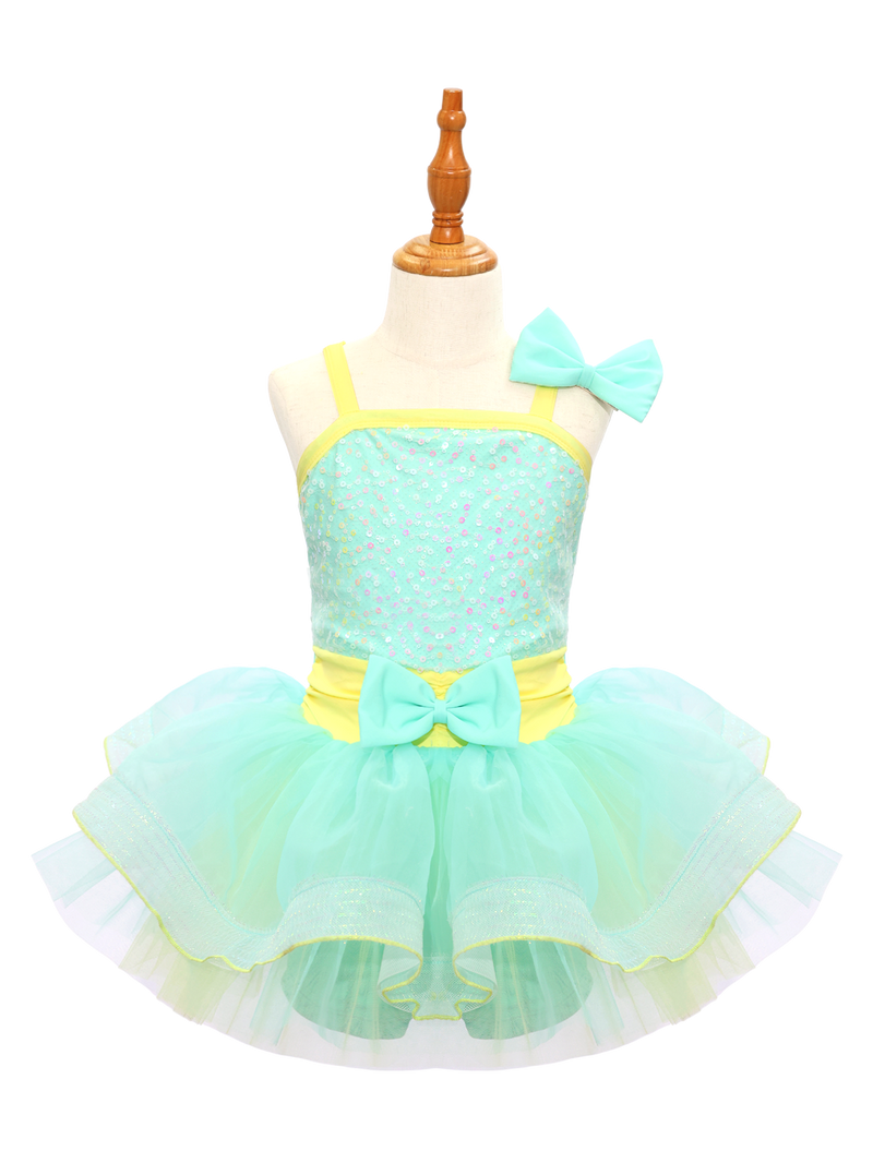 Kids Green  Jazz Dance Skirt JSP016