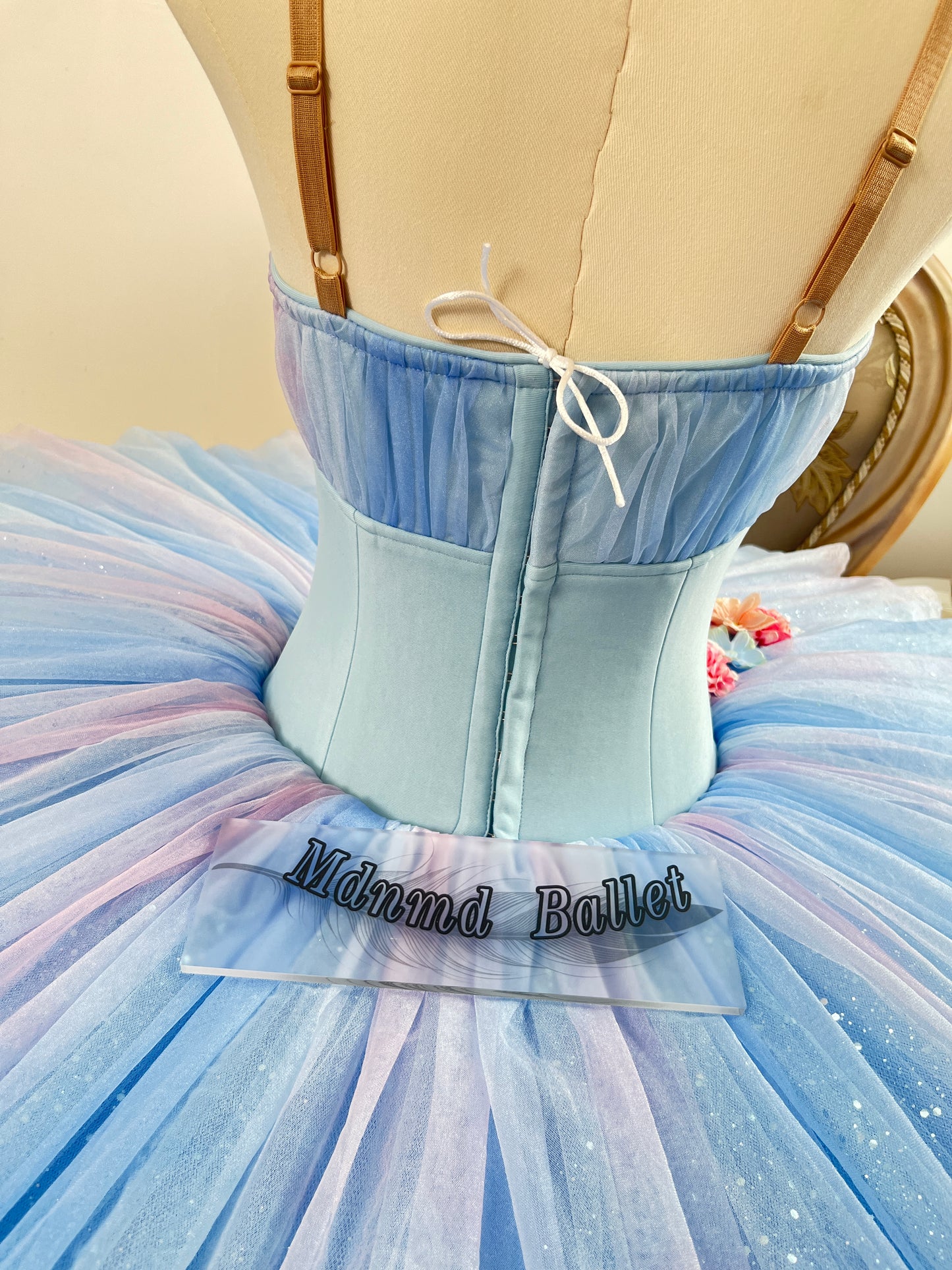 Stunning light blue fairy ballet tutu from the ballet "The Sleeping Beauty" is an ideal Flower Fairy Tutu. -MDT1220