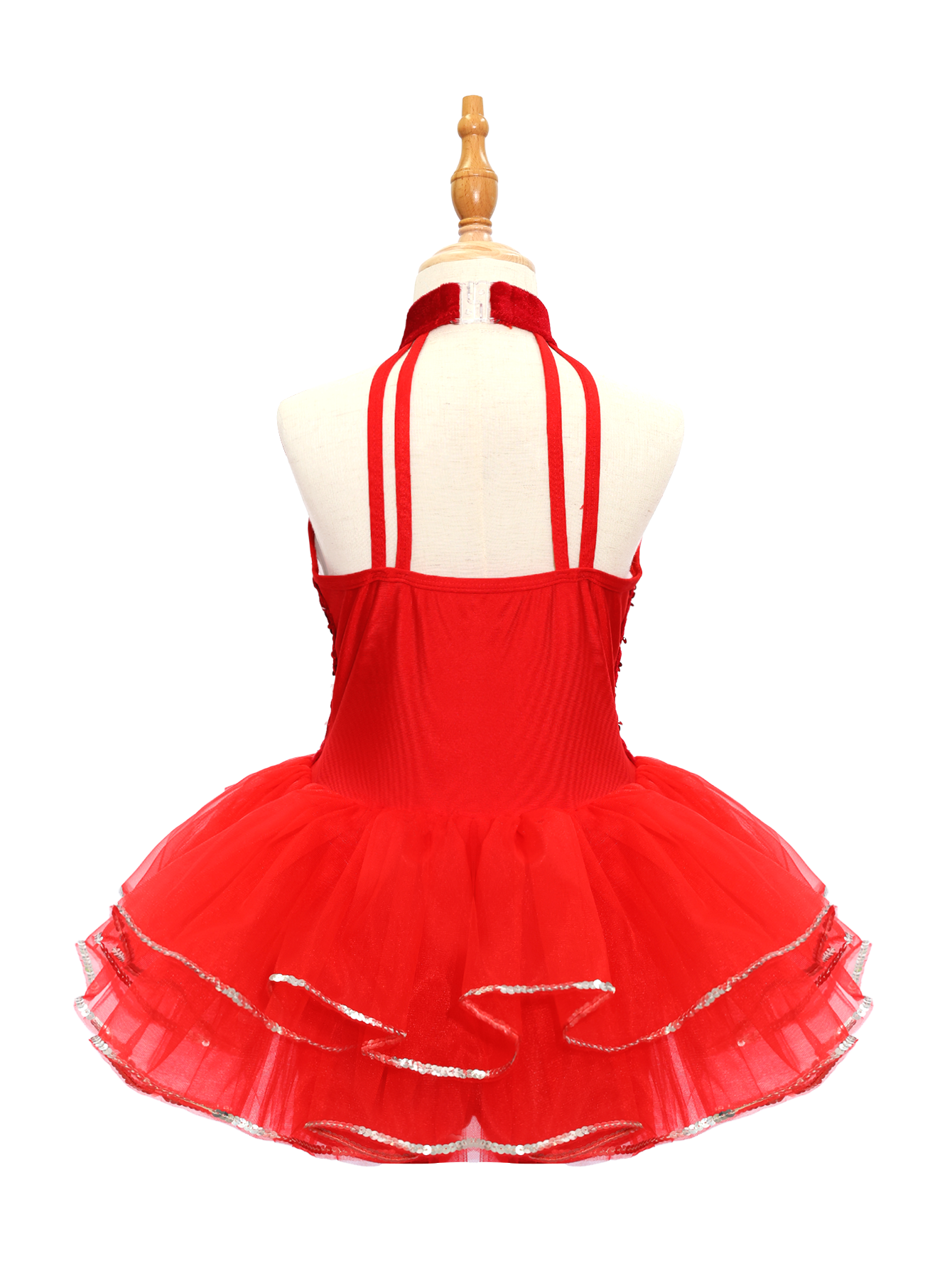 Red Sequin Kids Jazz Dance Costume JSP020