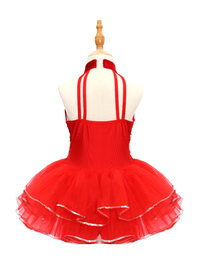 Red Sequin Kids Jazz Dance Costume JSP020