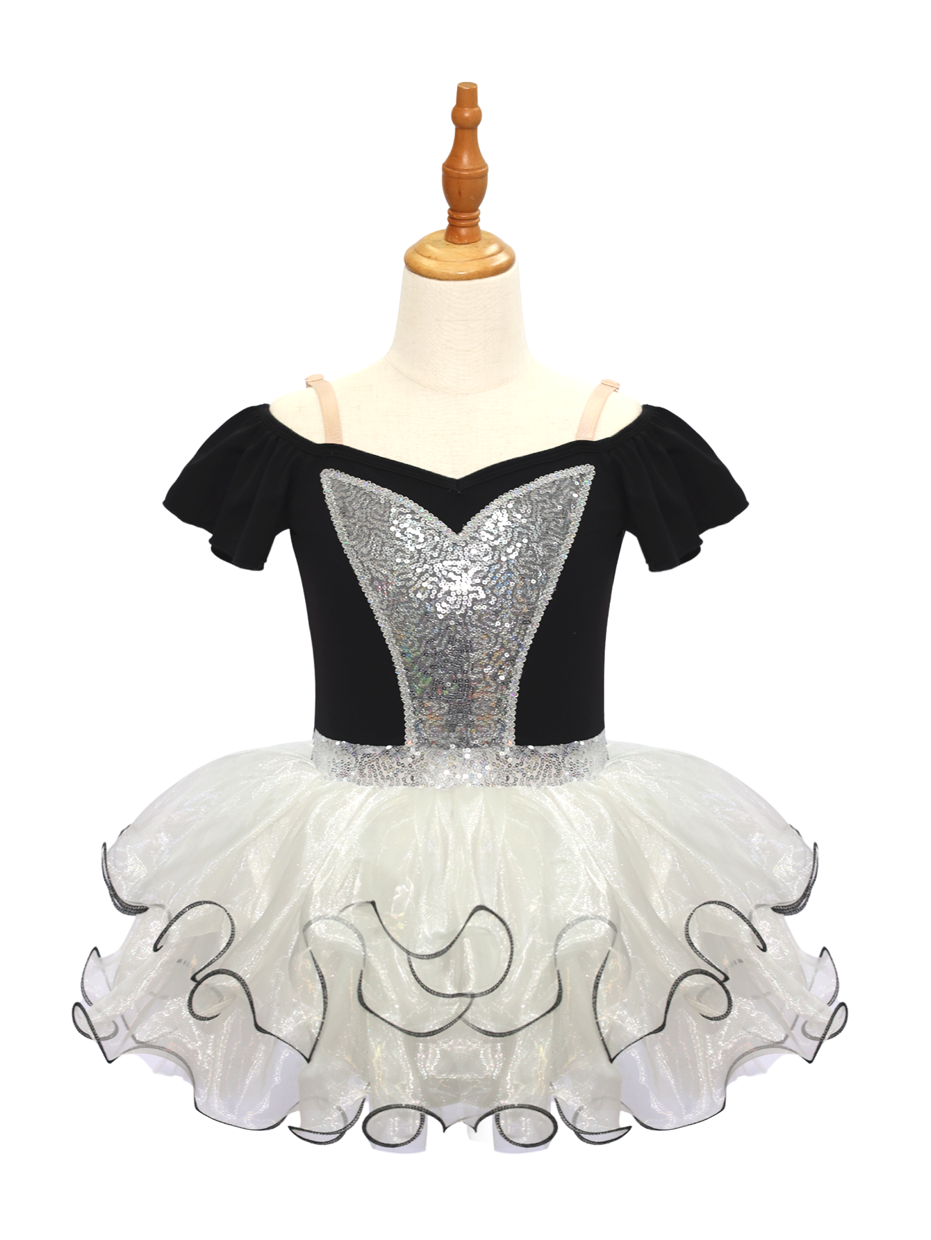 Kids Black Pink Jazz Dance Skirt JSP015