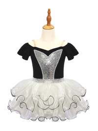 Kids Black Pink Jazz Dance Skirt JSP015