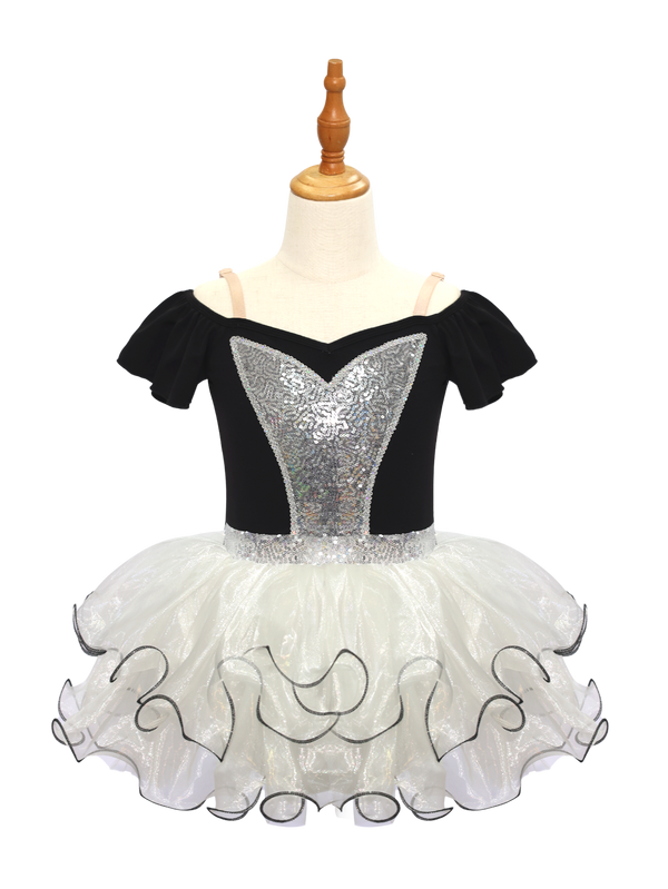 Kids Black Pink Jazz Dance Skirt JSP015