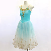 Gradient Blue Long Romantic Ballet TuTu Dress Costume - Size 155 | Ready-to-Ship