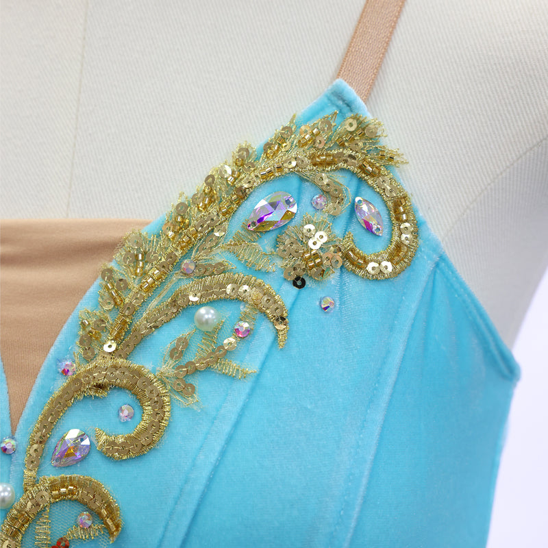 Gradient Blue Long Romantic Ballet TuTu Dress Costume - Size 155 | Ready-to-Ship