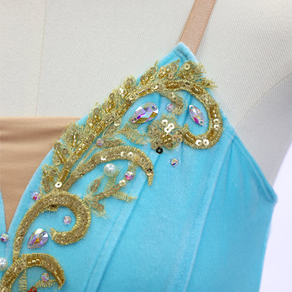 Gradient Blue Long Romantic Ballet TuTu Dress Costume - Size 155 | Ready-to-Ship