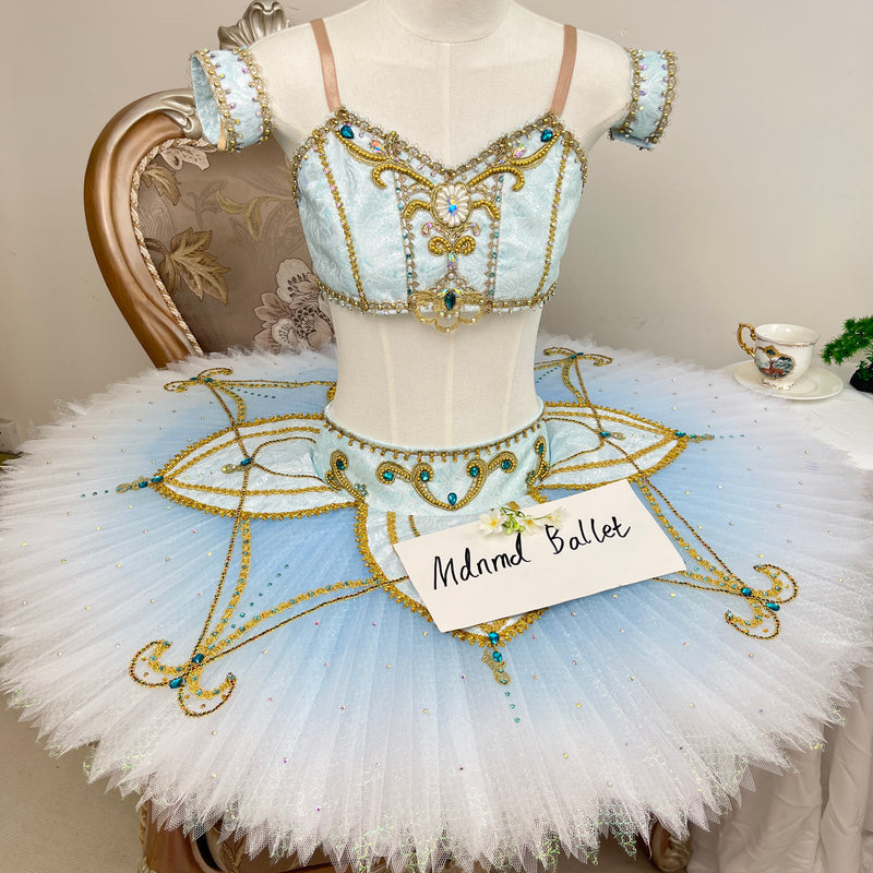 Split suitSplit suitCrystal Embellished Ballet Tutu Costume 锟斤拷 MDT0036