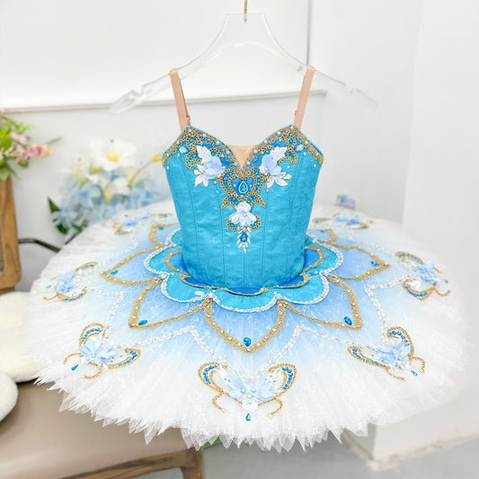 Custom Bluebird Ballet Variation Tutu Dress | High - End Dance Recital Outfit for Performances-MDT1654