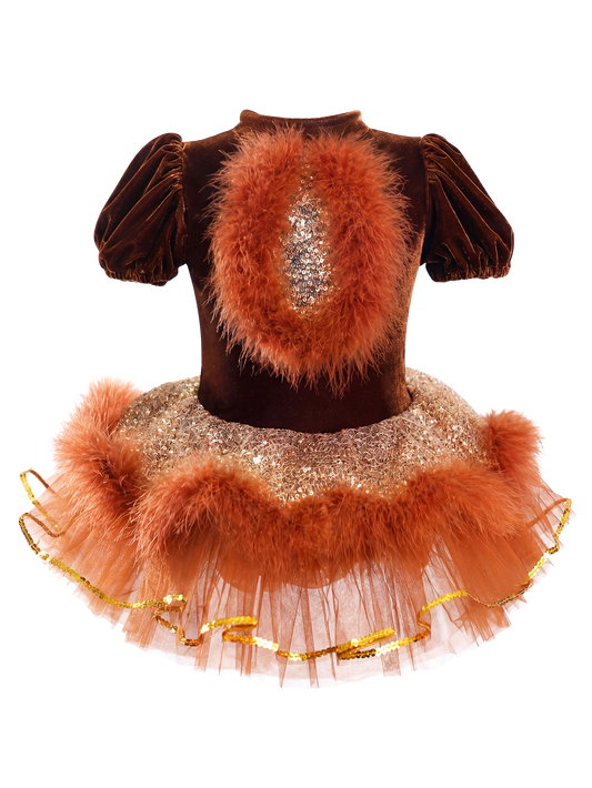 Kids Animal Theme Puff Sleeve Fluffy Performance Tutu
