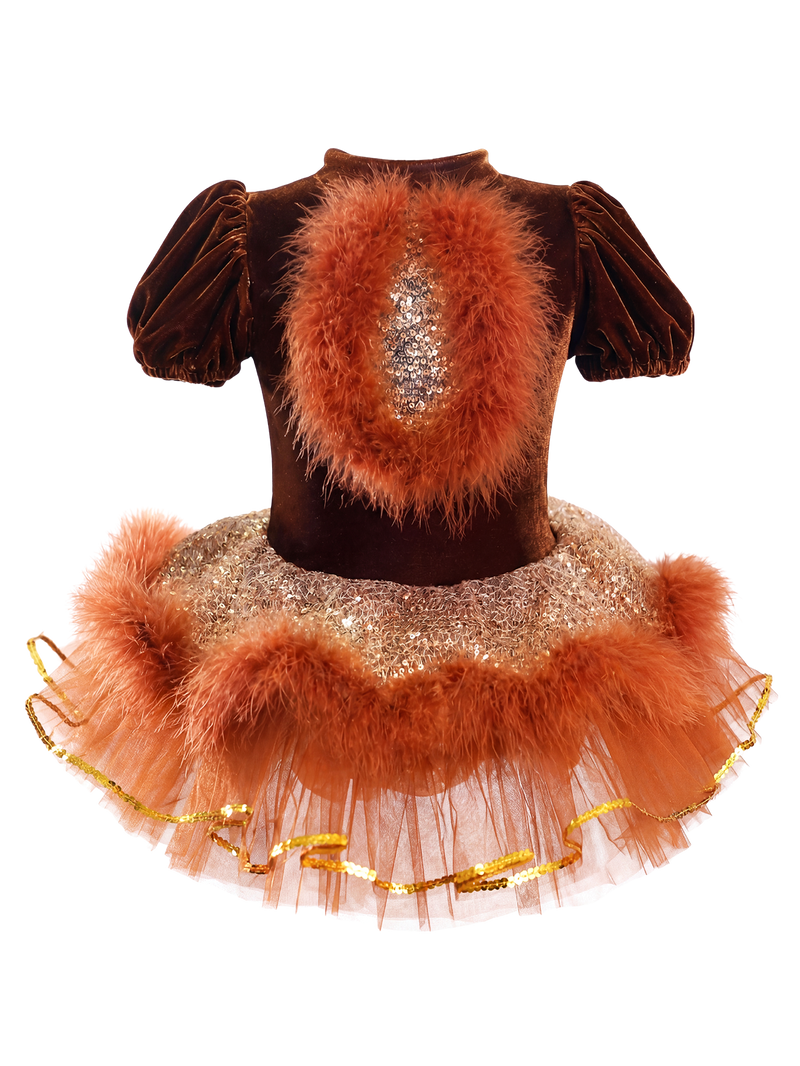 Kids Animal Theme Puff Sleeve Fluffy Performance Tutu