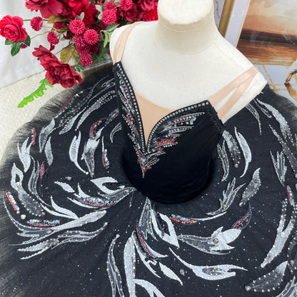 Black Swan Variation Tutu - Stunning Ballet Performance Costume for Swan Lake-MDT1494
