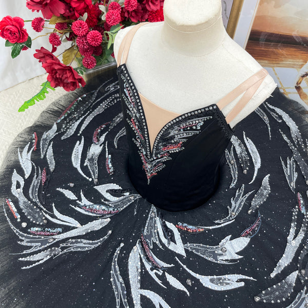 Black Swan Variation Tutu - Stunning Ballet Performance Costume for Swan Lake-MDT1494